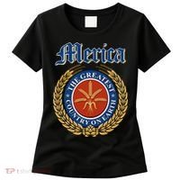 Merica The Greatest Country On Earth Beer Label  Women's T-Shirt thumb 0