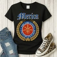 Merica The Greatest Country On Earth Beer Label  Women's T-Shirt thumb 3