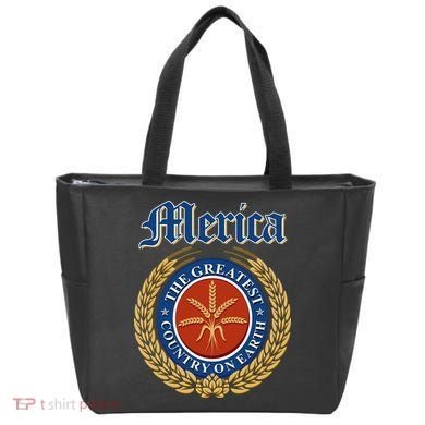 Merica The Greatest Country On Earth Beer Label  Tote Bag