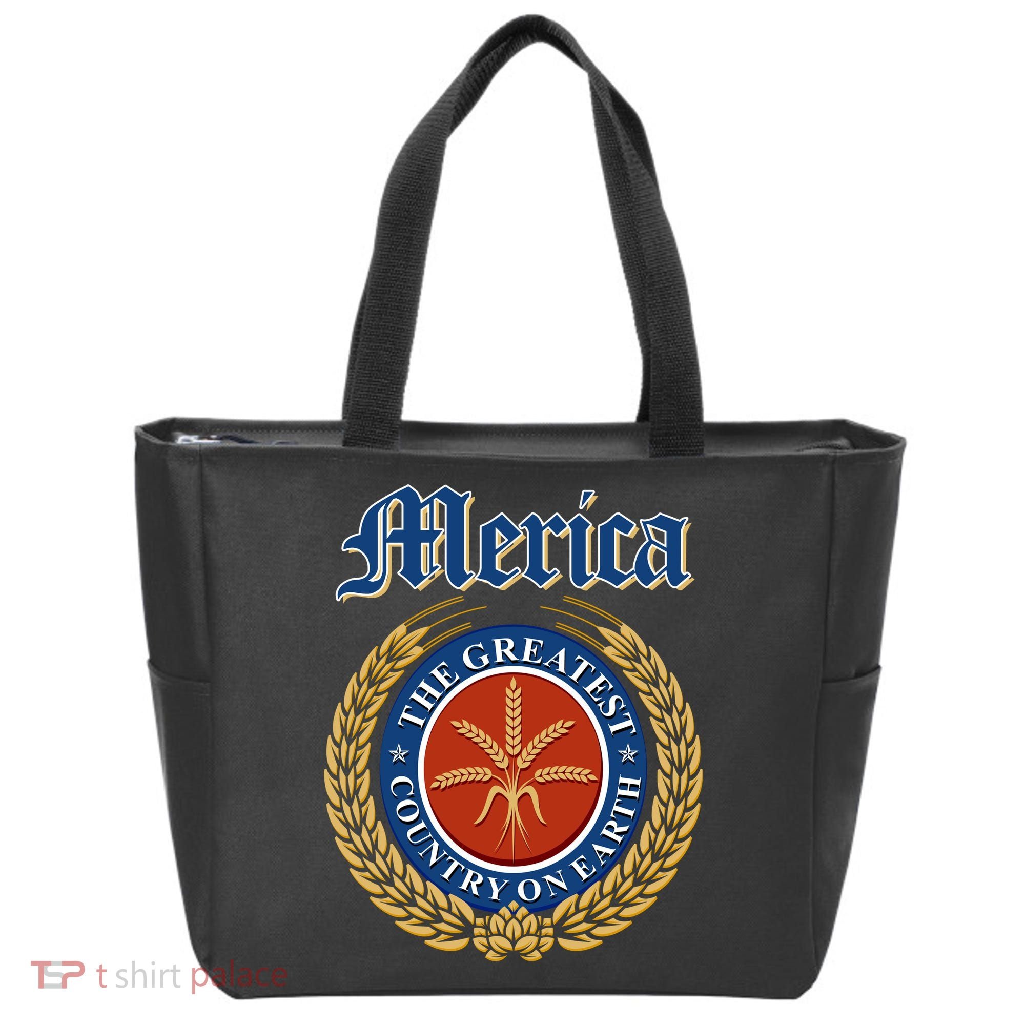 Merica The Greatest Country On Earth Beer Label  Tote Bag