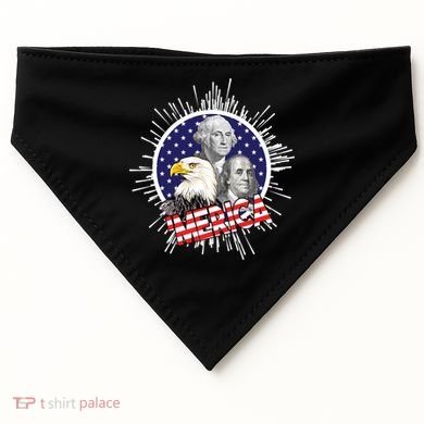 Merica US Presidents Bald Eagle USA Flag USA-Made Doggie Bandana
