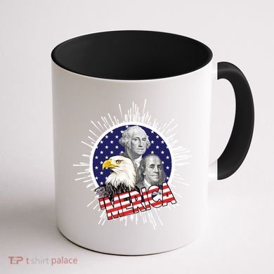 Merica US Presidents Bald Eagle USA Flag Coffee Mug back