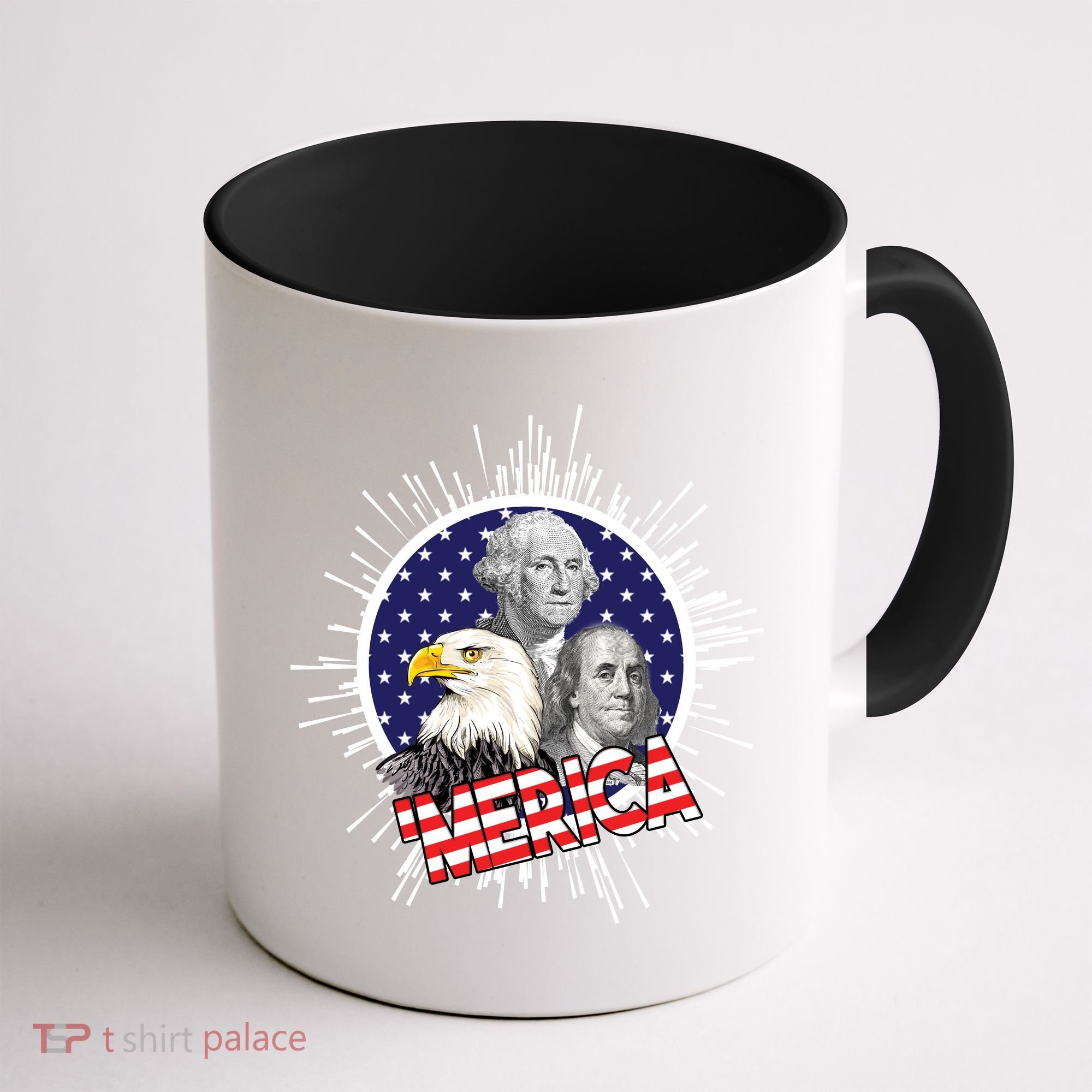 Merica US Presidents Bald Eagle USA Flag Coffee Mug
