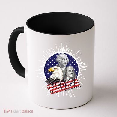 Merica US Presidents Bald Eagle USA Flag Coffee Mug