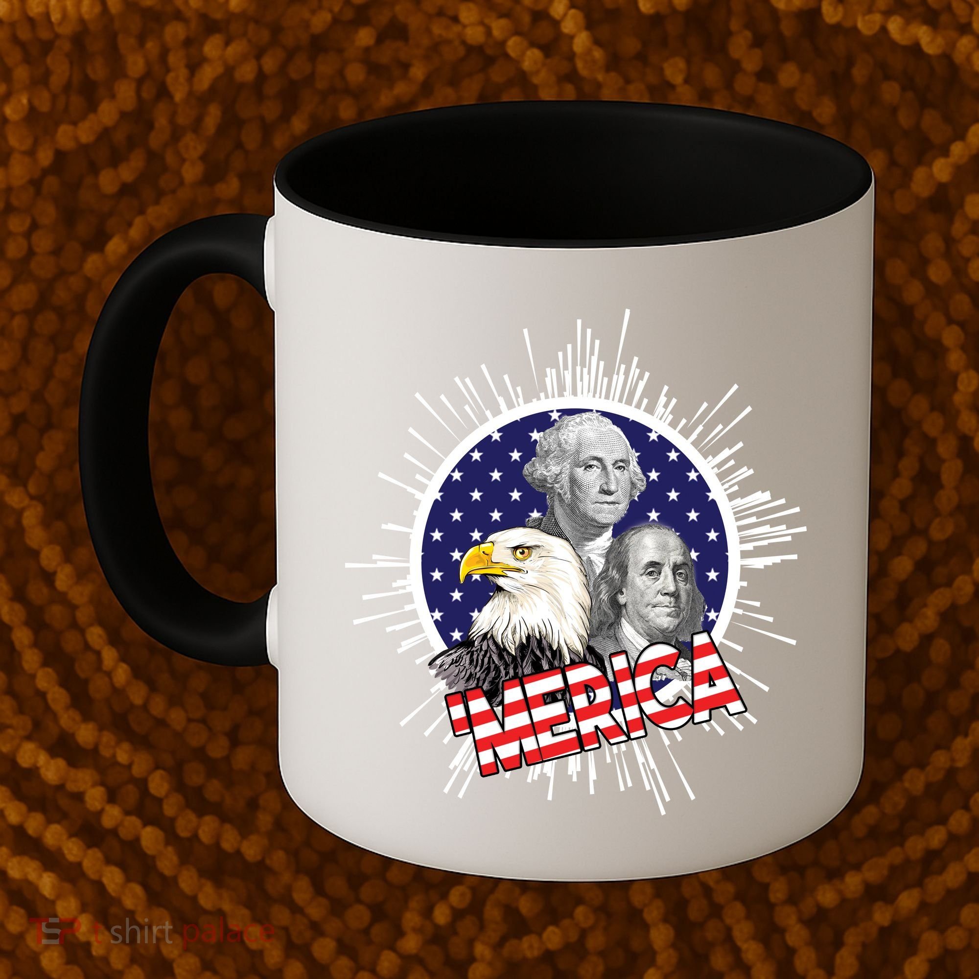 Merica US Presidents Bald Eagle USA Flag Coffee Mug