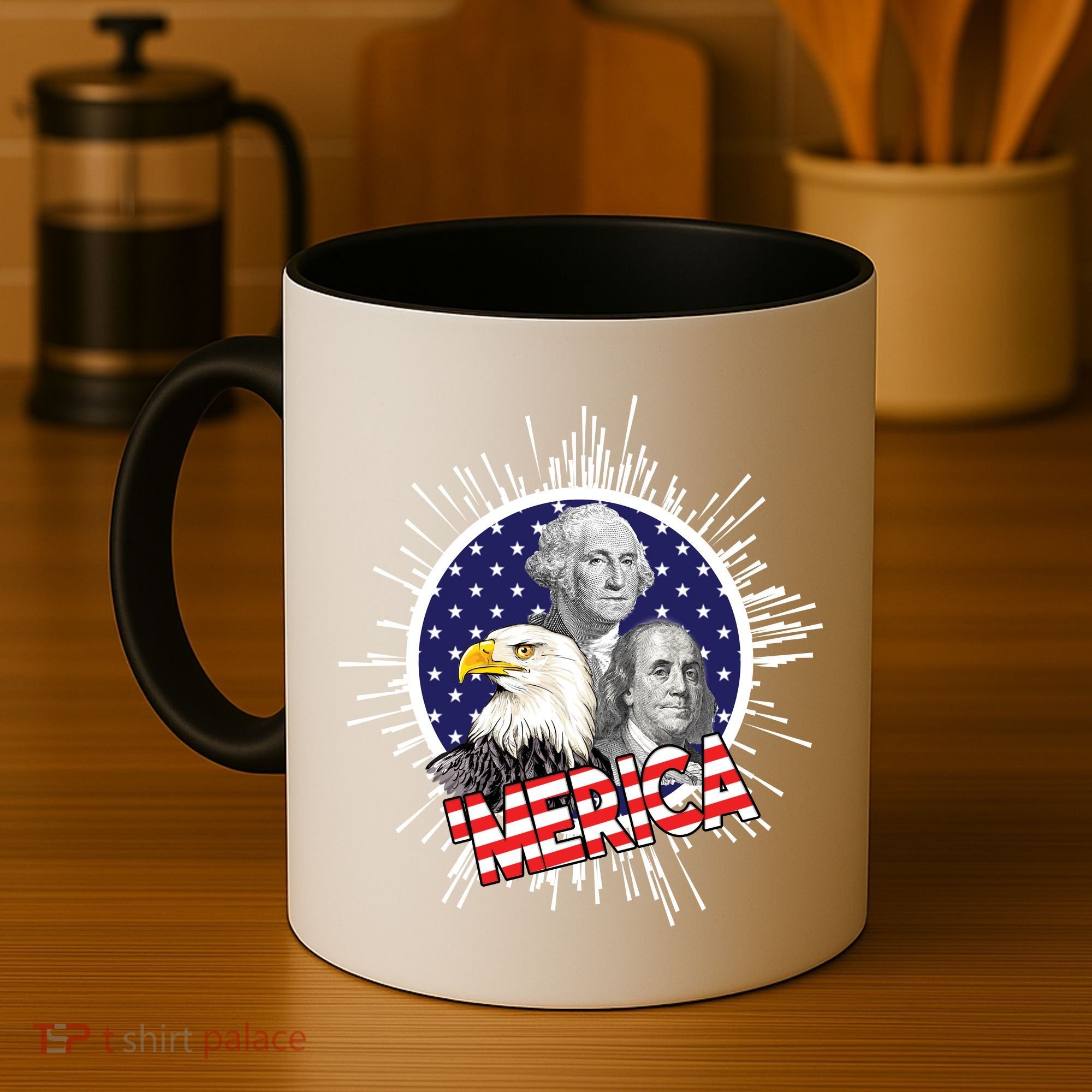 Merica US Presidents Bald Eagle USA Flag Coffee Mug