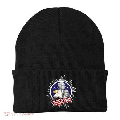 Merica US Presidents Bald Eagle USA Flag Beanie