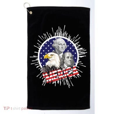 Merica US Presidents Bald Eagle USA Flag Golf Towel