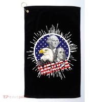 Merica US Presidents Bald Eagle USA Flag Golf Towel thumb 0