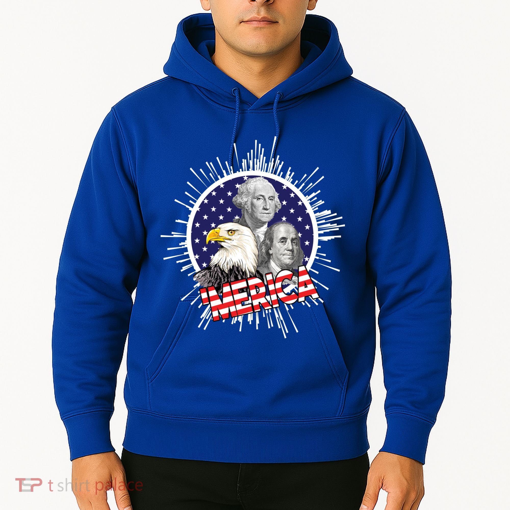 Merica US Presidents Bald Eagle USA Flag Hoodie