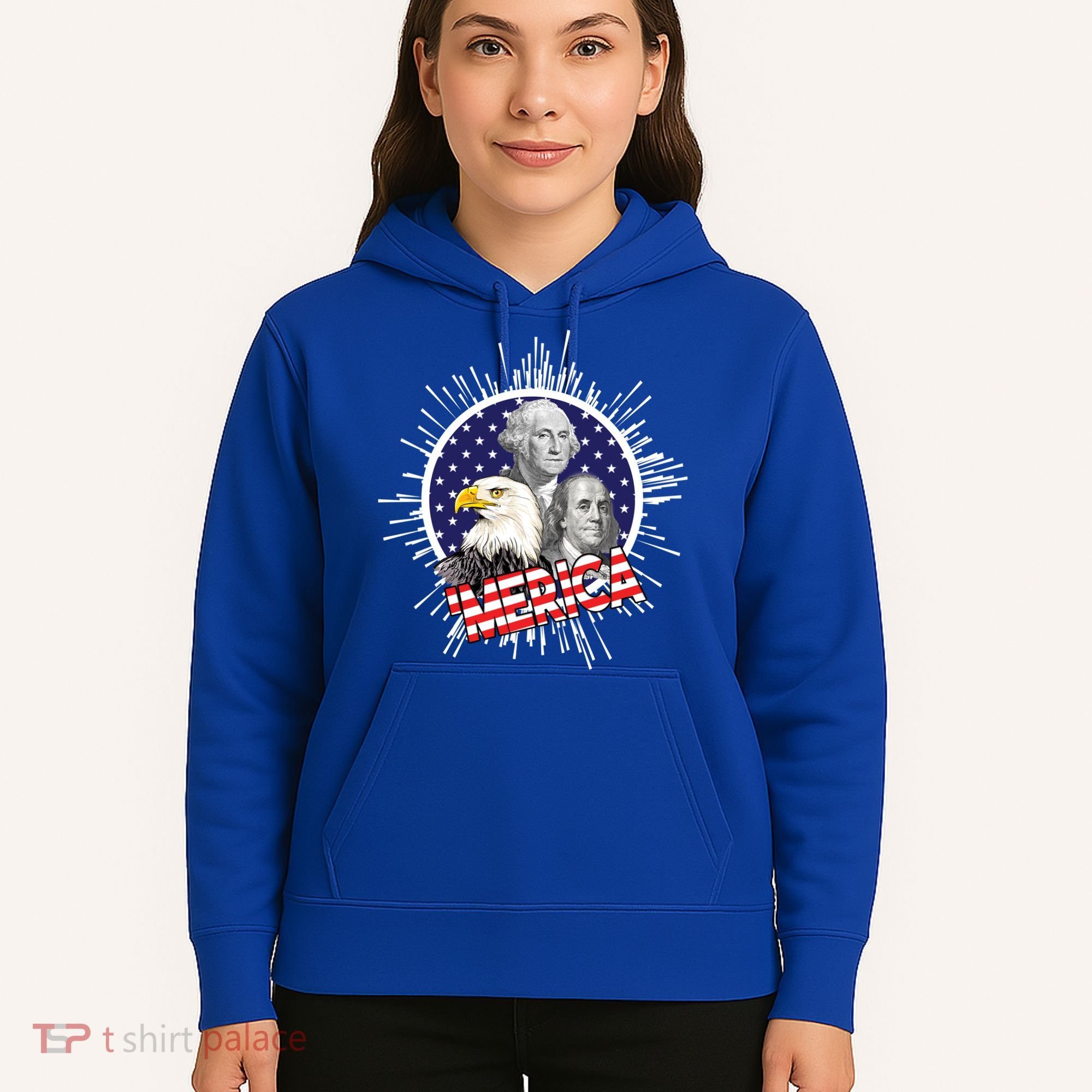 Merica US Presidents Bald Eagle USA Flag Hoodie