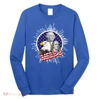 Merica US Presidents Bald Eagle USA Flag Long Sleeve Shirt thumb 0