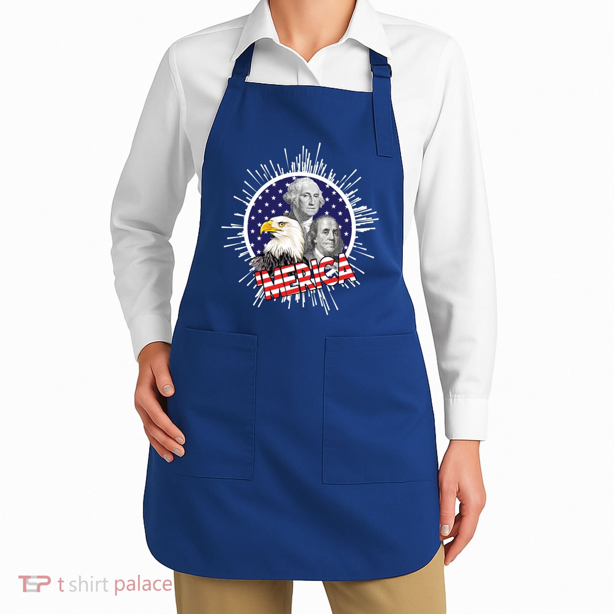 Merica US Presidents Bald Eagle USA Flag Apron