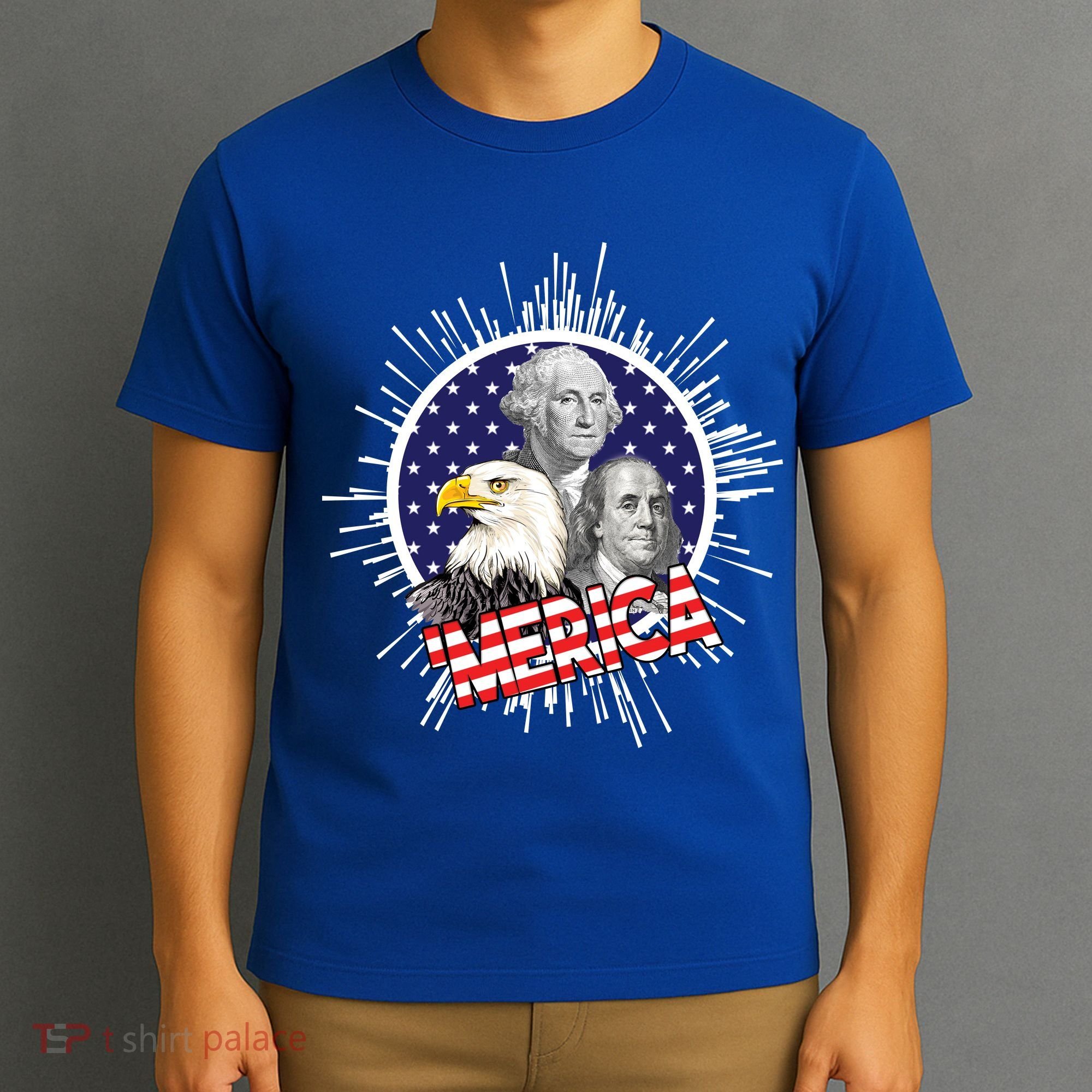 Merica US Presidents Bald Eagle USA Flag T-Shirt