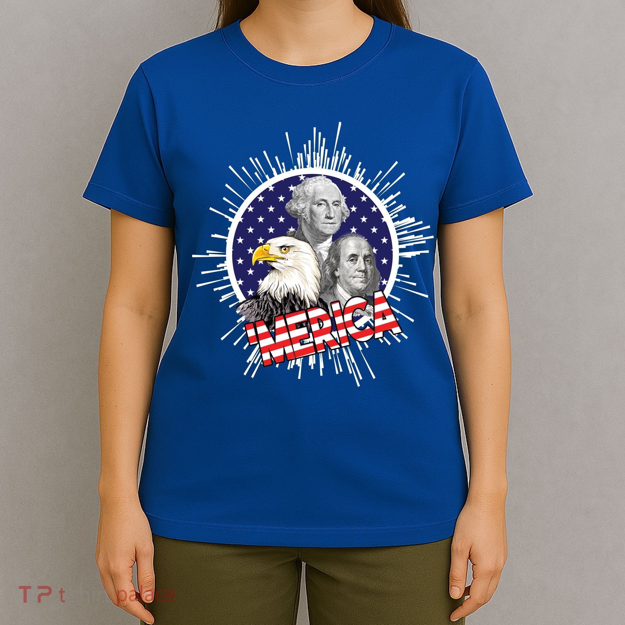 Merica US Presidents Bald Eagle USA Flag T-Shirt