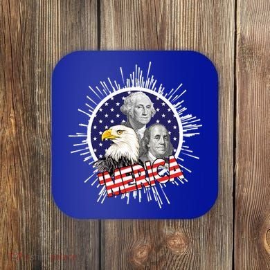 Merica US Presidents Bald Eagle USA Flag Coaster