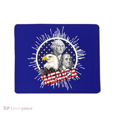 Merica US Presidents Bald Eagle USA Flag Mousepad