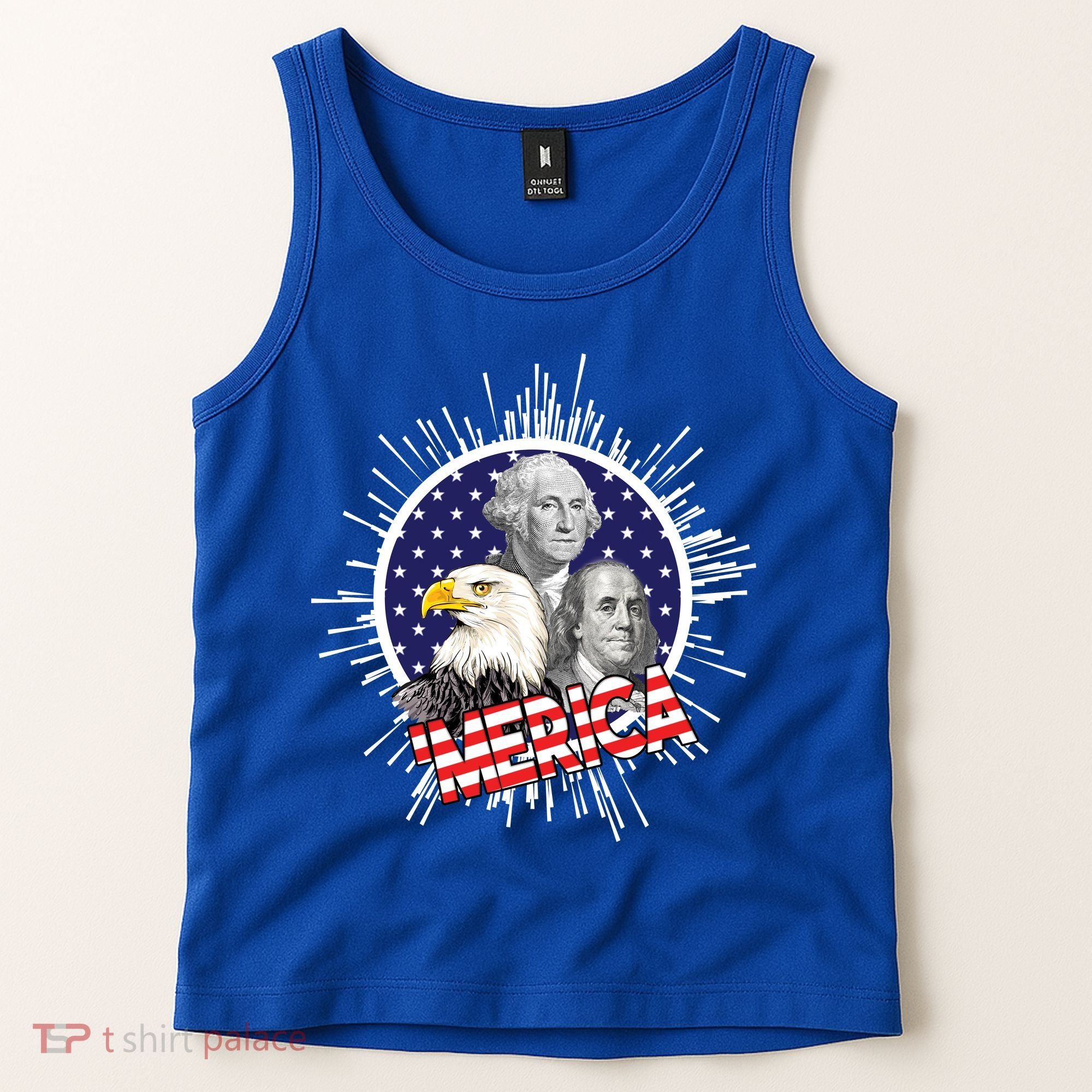 Merica US Presidents Bald Eagle USA Flag Tank Top