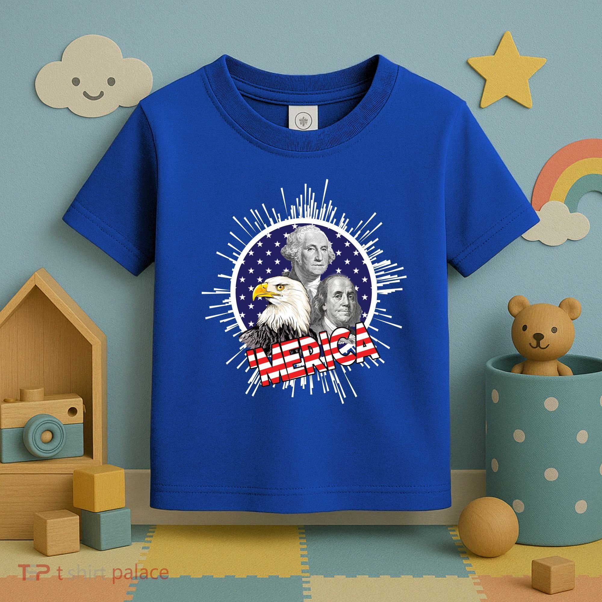 Merica US Presidents Bald Eagle USA Flag Toddler T-Shirt