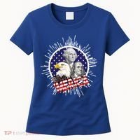 Merica US Presidents Bald Eagle USA Flag Women's T-Shirt thumb 0