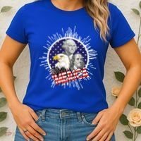 Merica US Presidents Bald Eagle USA Flag Women's T-Shirt thumb 2