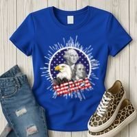 Merica US Presidents Bald Eagle USA Flag Women's T-Shirt thumb 3
