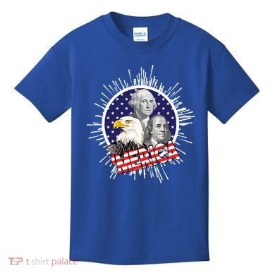 Merica US Presidents Bald Eagle USA Flag Kids T-Shirt