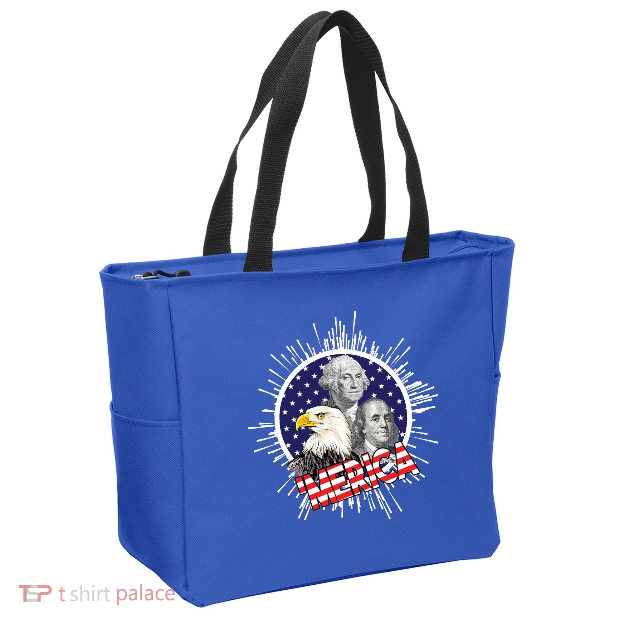 Merica US Presidents Bald Eagle USA Flag Tote Bag