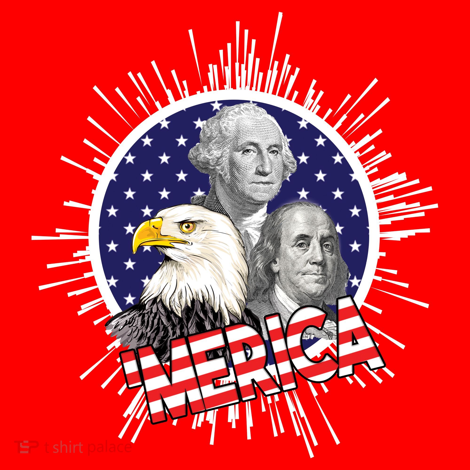 Merica US Presidents Bald Eagle USA Flag Santa Hat