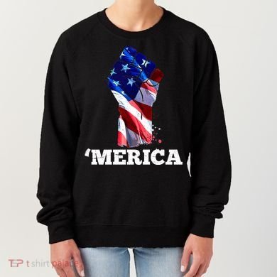 Merica USA American Flag Fist Women's Sweatshirt