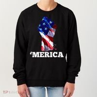 Merica USA American Flag Fist Women's Sweatshirt thumb 0