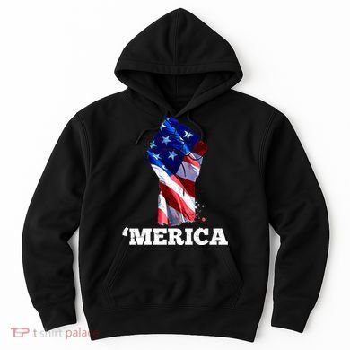 Merica USA American Flag Fist Hoodie