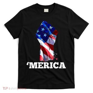 Merica USA American Flag Fist T-Shirt