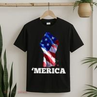 Merica USA American Flag Fist T-Shirt thumb 2