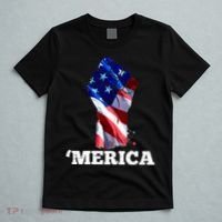Merica USA American Flag Fist T-Shirt thumb 5