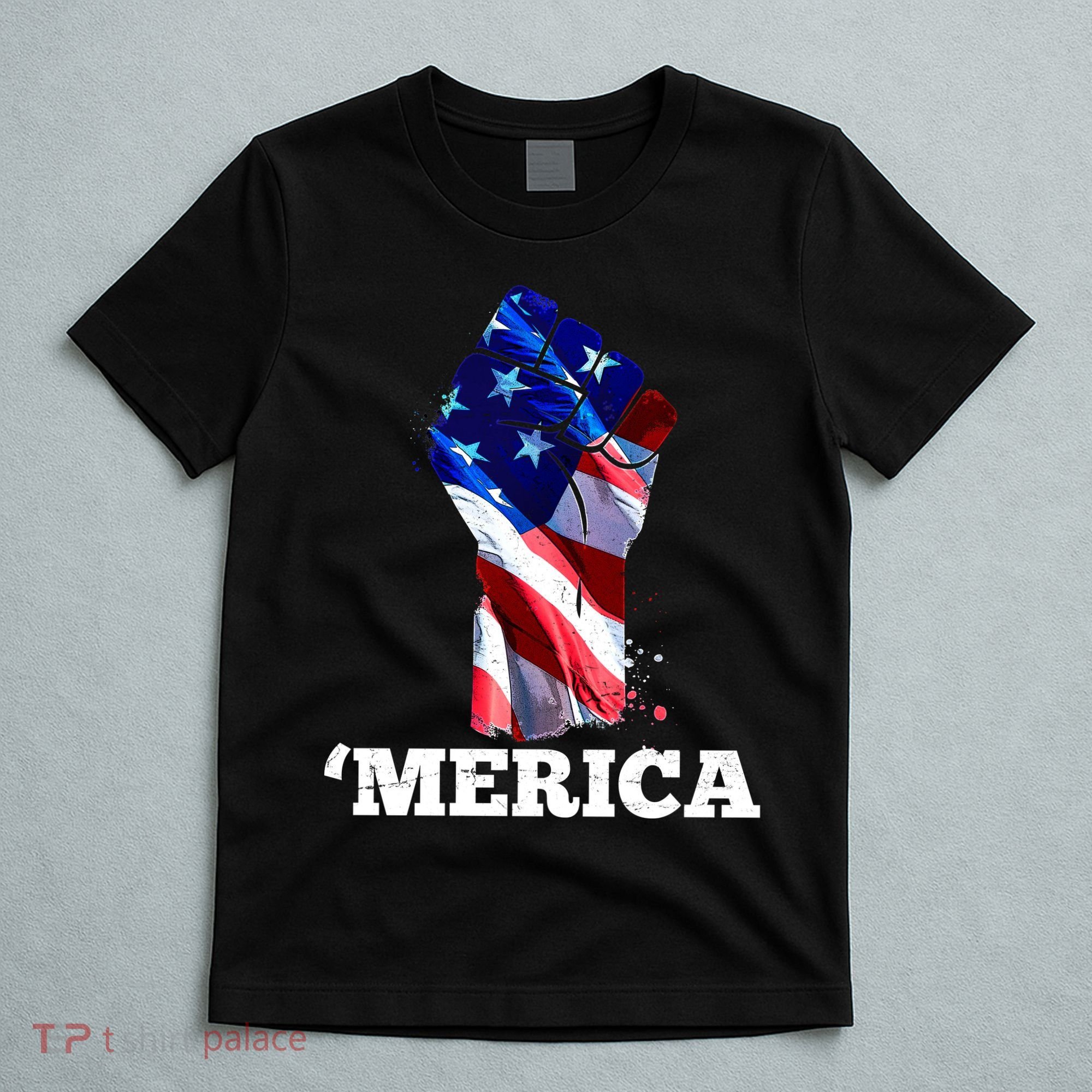 Merica USA American Flag Fist T-Shirt
