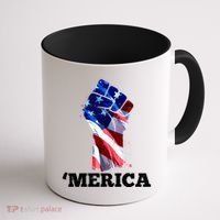 Merica USA American Flag Fist Coffee Mug thumb 1