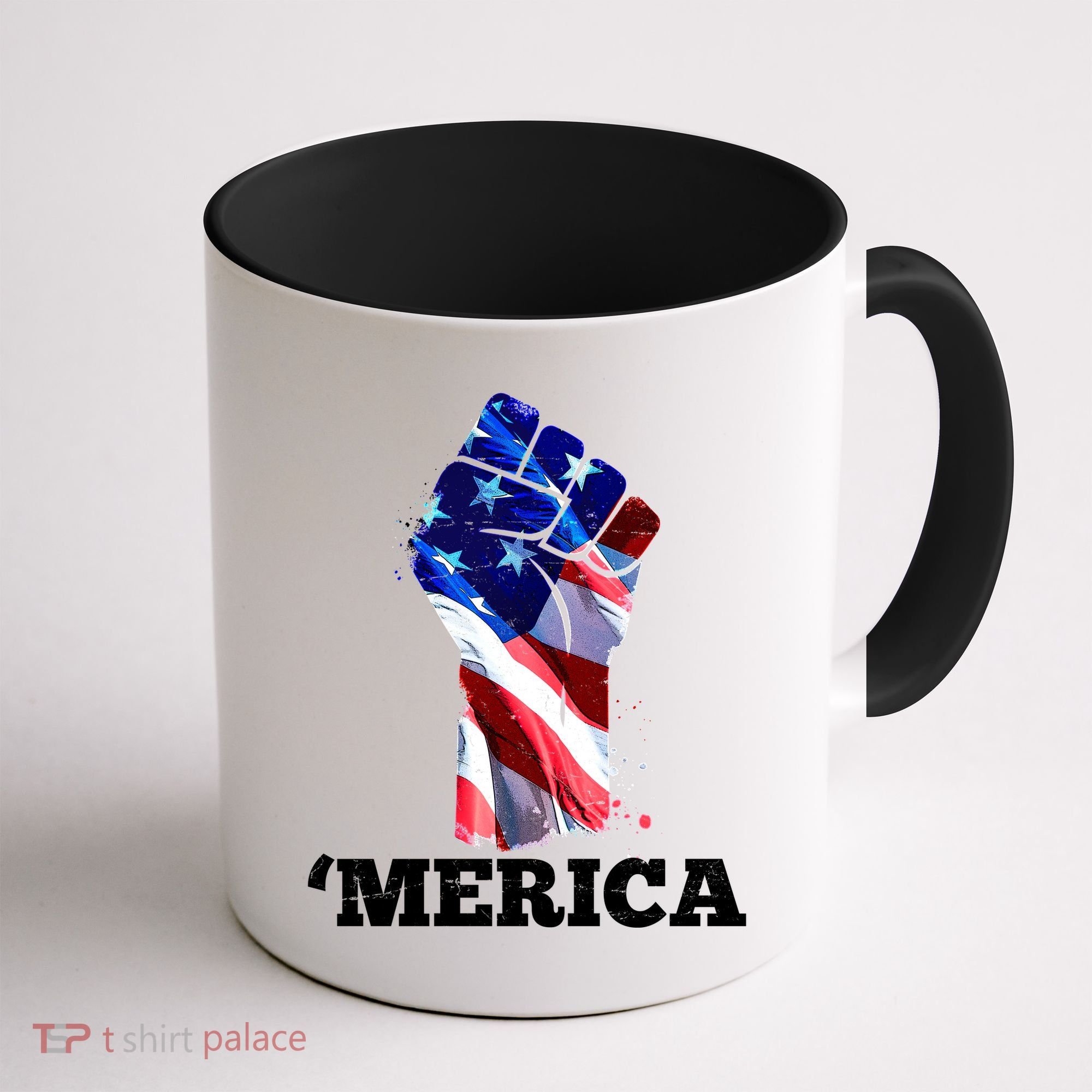 Merica USA American Flag Fist Coffee Mug
