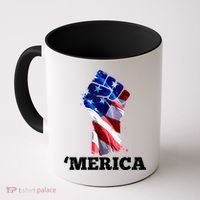 Merica USA American Flag Fist Coffee Mug thumb 0