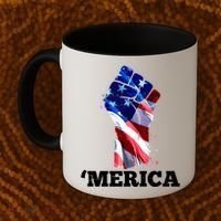 Merica USA American Flag Fist Coffee Mug thumb 2