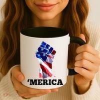 Merica USA American Flag Fist Coffee Mug thumb 3