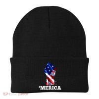 Merica USA American Flag Fist Beanie thumb 0