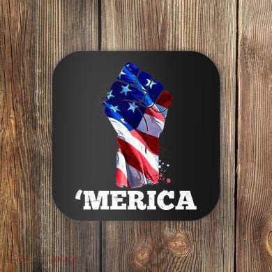 Merica USA American Flag Fist Coaster