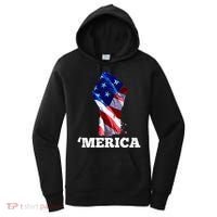 Merica USA American Flag Fist Women's Hoodie thumb 0