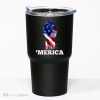 Merica USA American Flag Fist Tumbler thumb 0