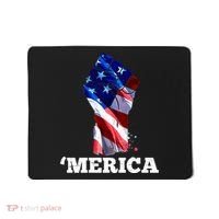 Merica USA American Flag Fist Mousepad thumb 0