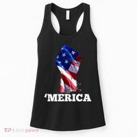 Merica USA American Flag Fist Women's Tank Top thumb 0