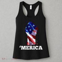 Merica USA American Flag Fist Women's Tank Top thumb 3