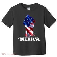 Merica USA American Flag Fist Toddler T-Shirt thumb 0