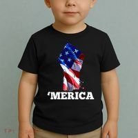 Merica USA American Flag Fist Toddler T-Shirt thumb 2